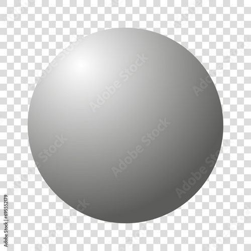 Round sphere or 3d ball. Vector illustration isolated on transparent background