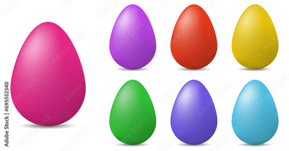 Easter eggs. Colored three-dimensional isolated on white background Easter eggs. Colored three-dimensional isolated on white background