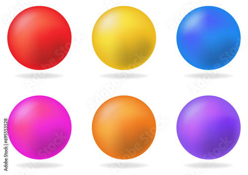 Set of glossy spheres. Vector illustration