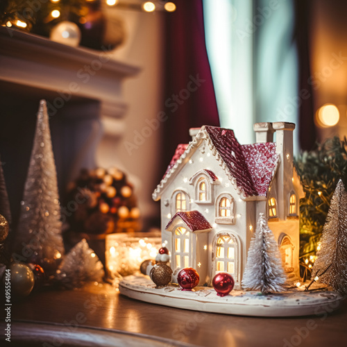 Christmas toy house home decor  country cottage style house decoration for an English countryside home  winter holiday celebration and festive atmosphere  Merry Christmas and Happy Holidays