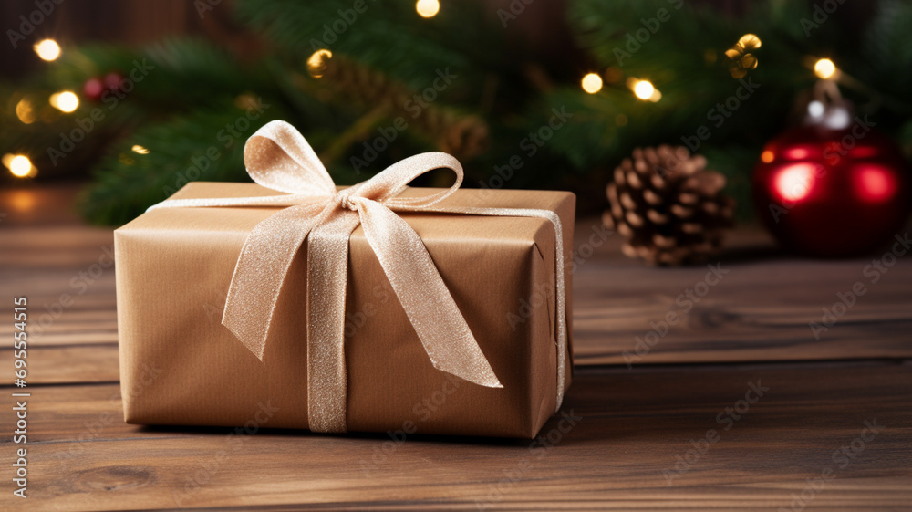 Christmas gift wrapping idea for boxing day and winter holidays in the English countryside tradition Christmas gift wrapping idea for boxing day and winter holidays in the English countryside tradition