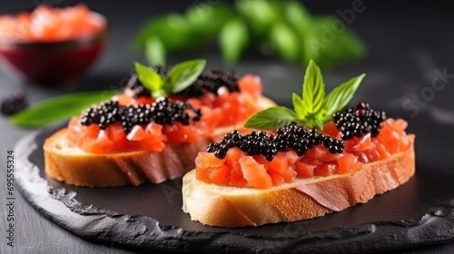 Black and Red fish caviar background. Holiday Party Appetizer, Slavic core concept. For postcard, banner, wallpaper, backdrop, web, card, poster, cover, print. Copy space.