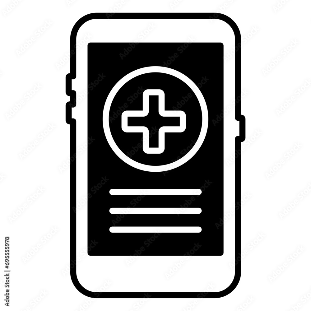 Obraz premium medical app solid glyph icon illustration