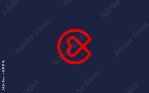 letter c with love logo icon design vector design template inspiration