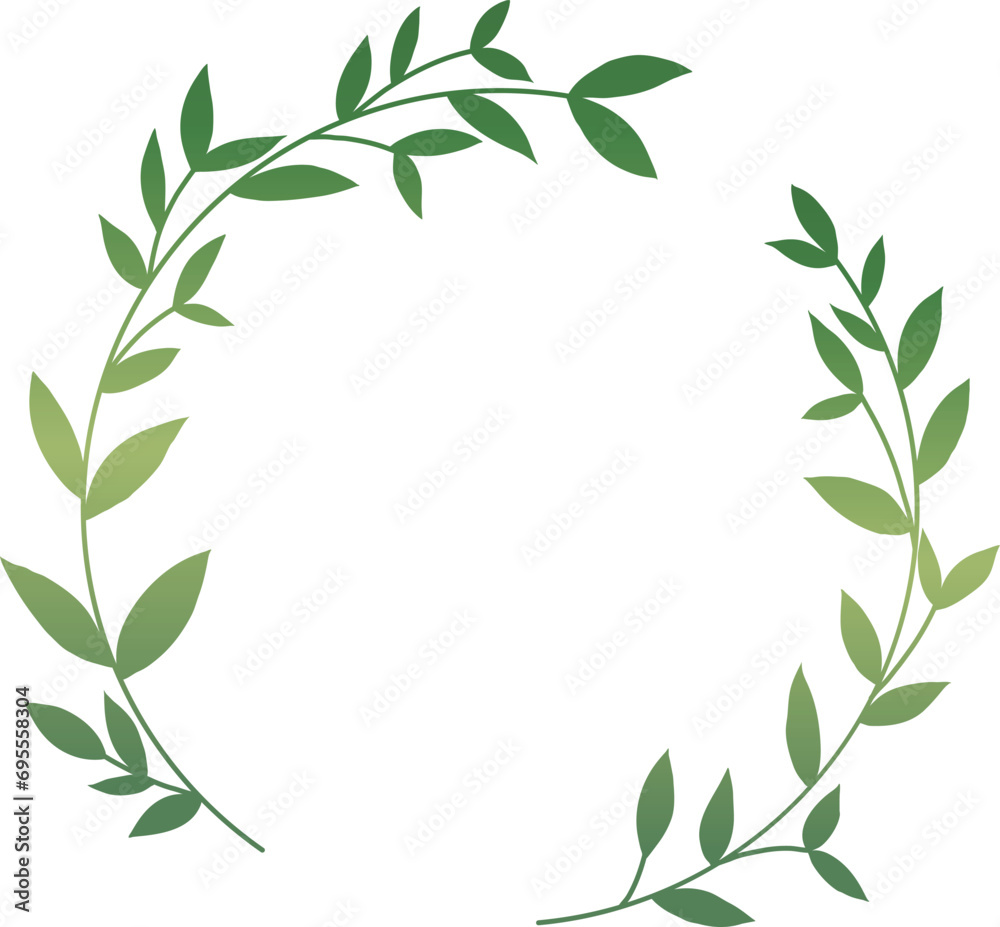 Kawaii Elegance Modern wedding invitation leaf wreath vector