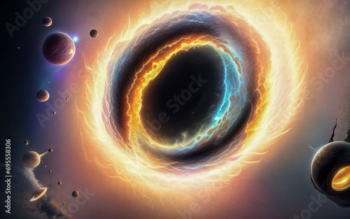 black hole planets stars abstraction illusion something that is not
