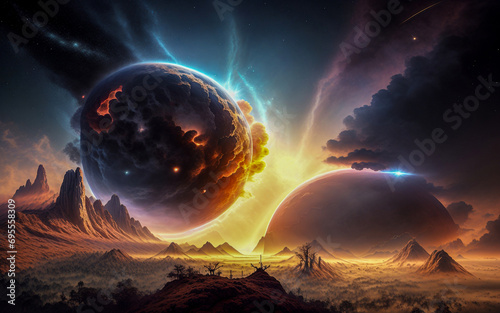 black hole planets stars abstraction illusion something that is not