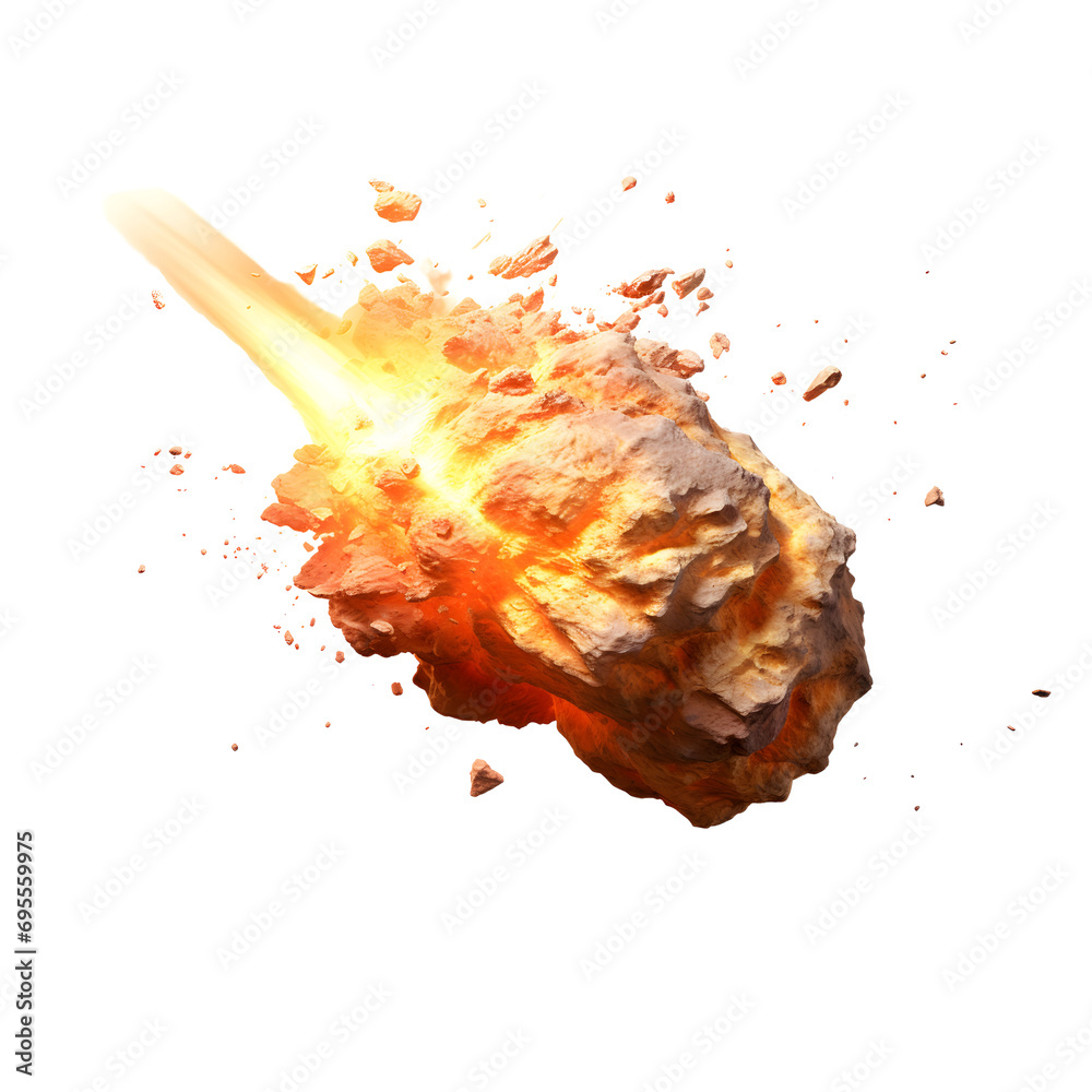 comet, meteor, space meteorite isolated on transparent background, cut out, png - obrazy, fototapety, plakaty 