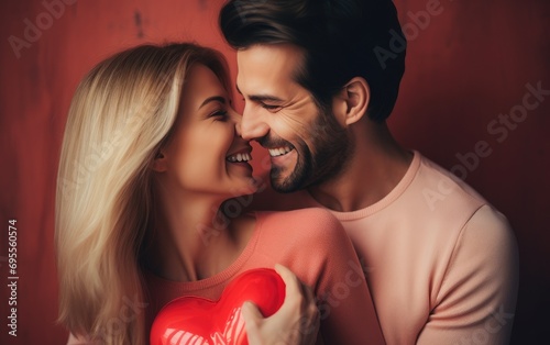 A happy couple celebrating St Valentine's day