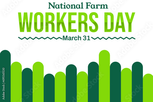 National Farm Workers Day green healthy color shapes in minimalist design nad text on it photo