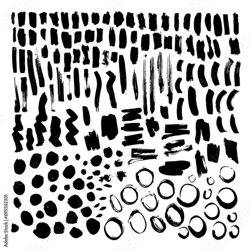 Brush strokes colection bundle, circle stroke, paint brush dry brush