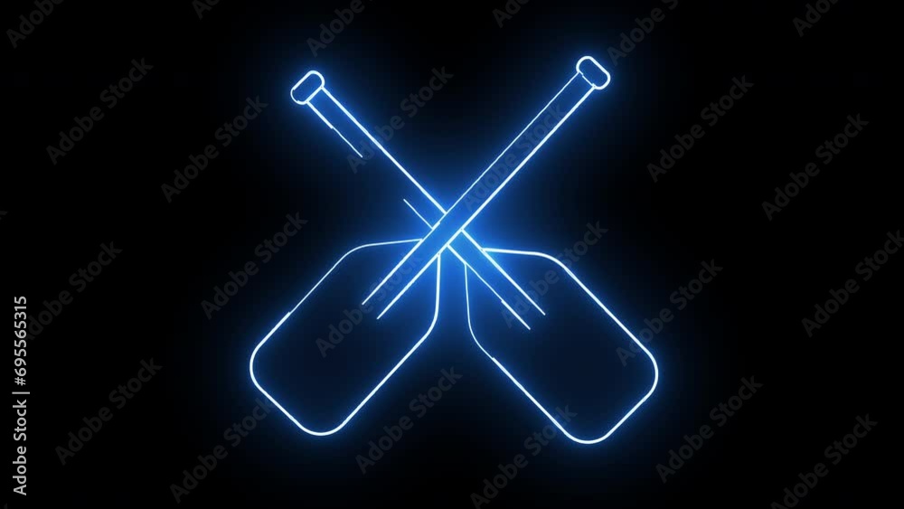 Animated rowing icon with a glowing neon effect Animated rowing icon with a glowing neon effect