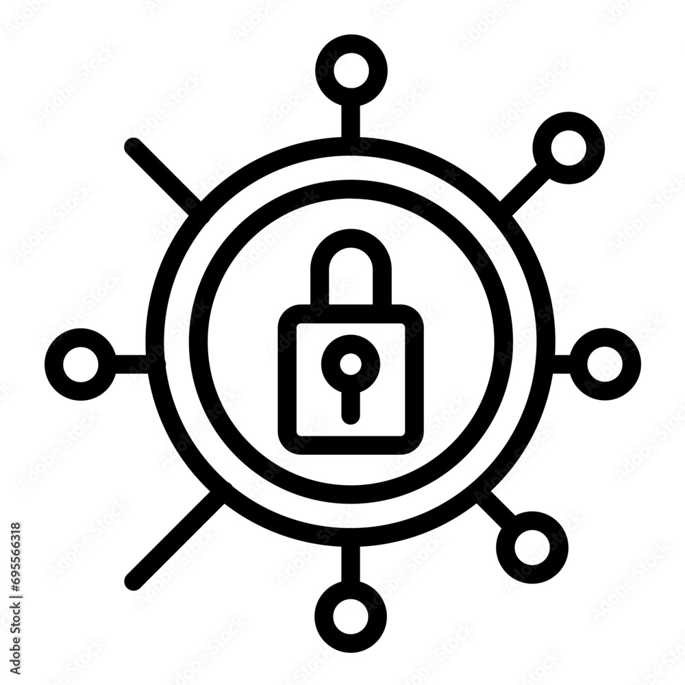 Fototapeta premium Cybersecurity Icon Style