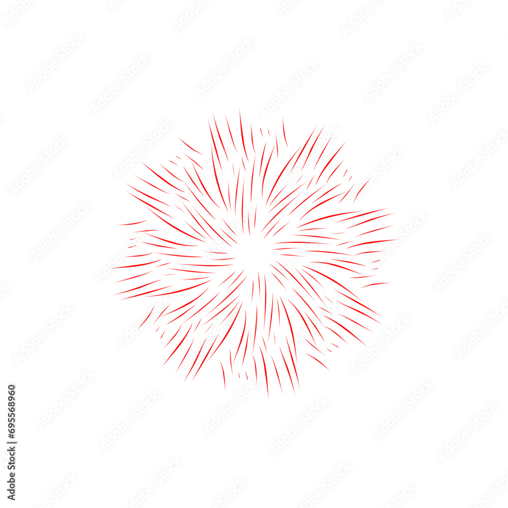Obraz premium Illustration of Red Fireworks
