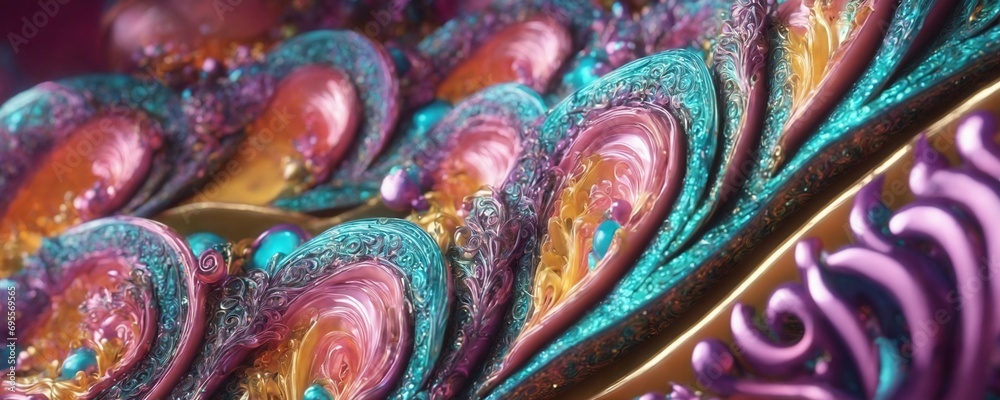 a close up of a colorful glass sculpture