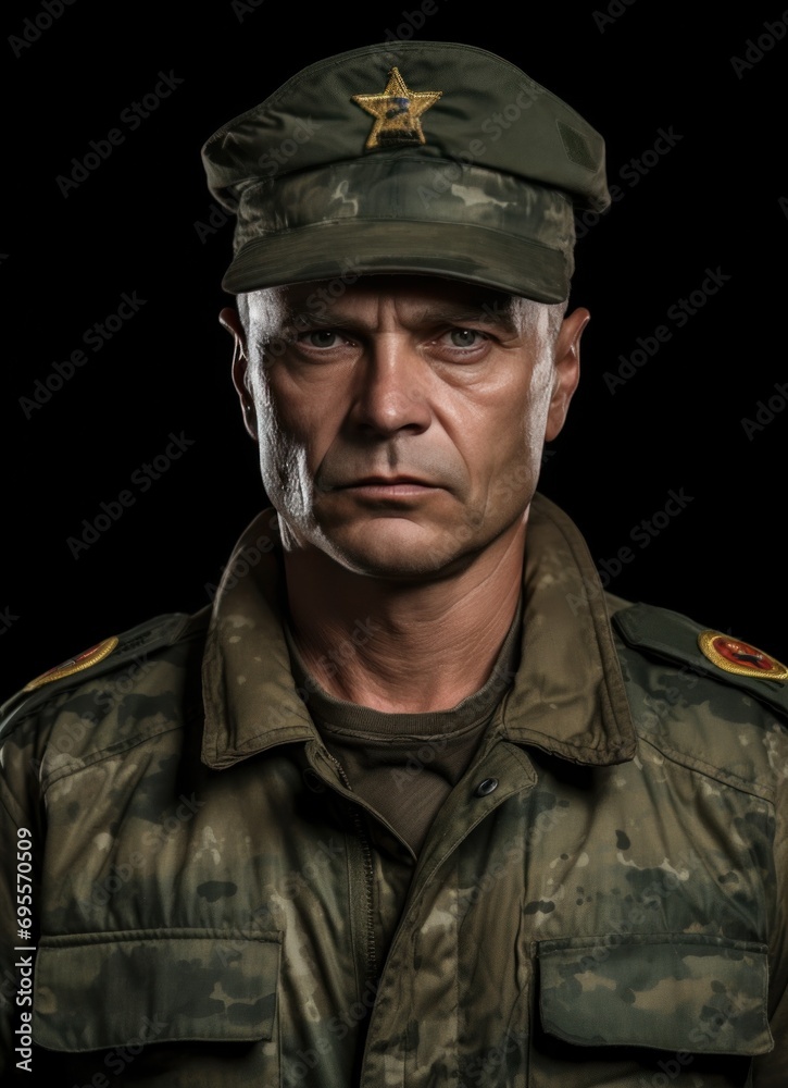 a man that was in the army poses for a portrait a man that was in the army poses for a portrait