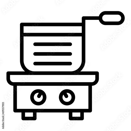 Electric Fryer Icon Style