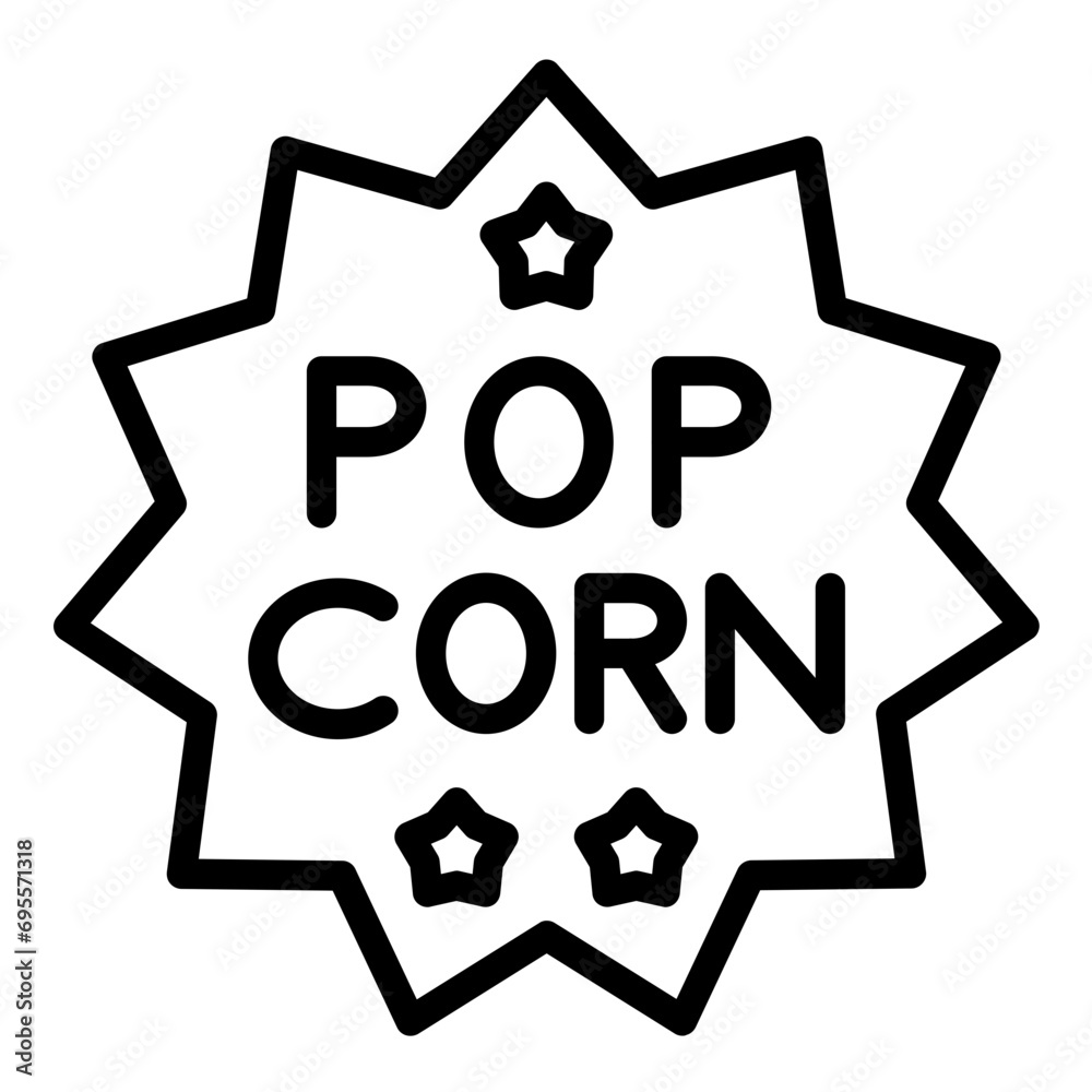 Popcorn Sticker Icon Style Popcorn Sticker Icon Style