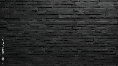 Black brick wall textured background, Black stone texture, A black brick wall with a pattern of bricks