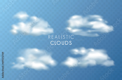 Realistic transparent sky clouds.