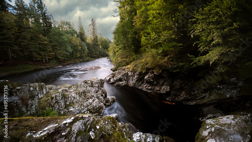 River Findhorn at Randolph's Leap in Moray, Scotland photo