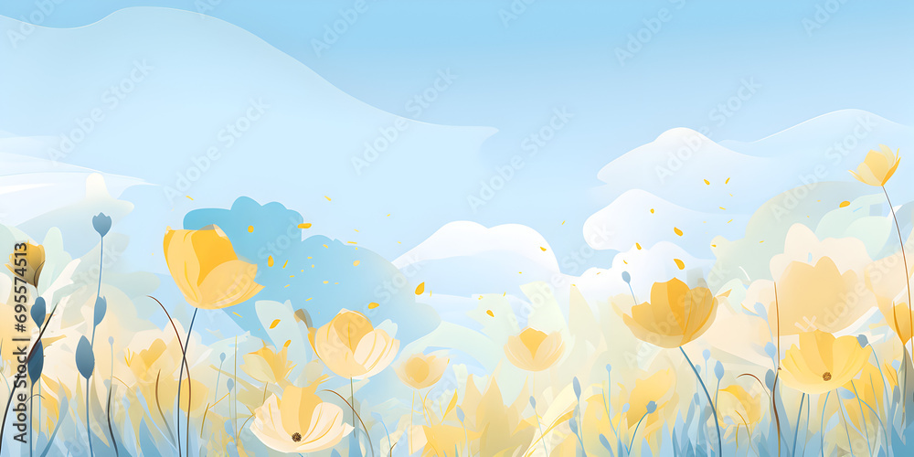 Abstract floral background with yellow flowers