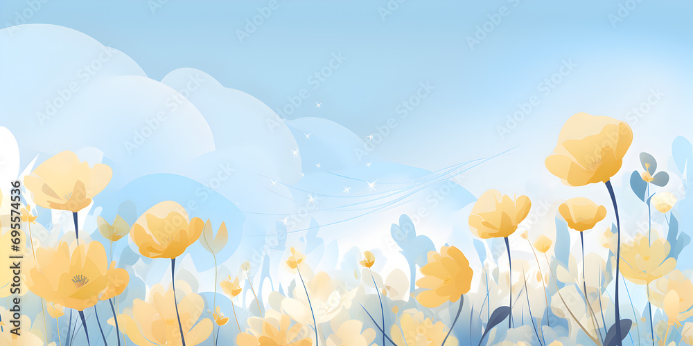 Fototapeta premium Abstract pastel purple spring background with flowers 