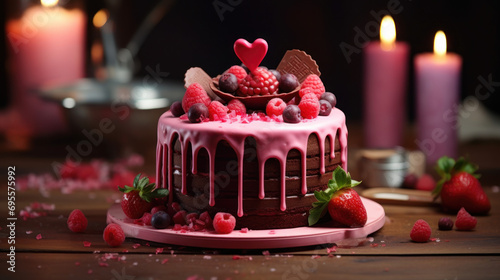A Valentines Day themed cake or dessert.