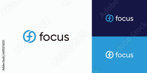 Circle F letter logo design