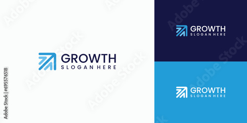 Triple arrow growth logo design photo