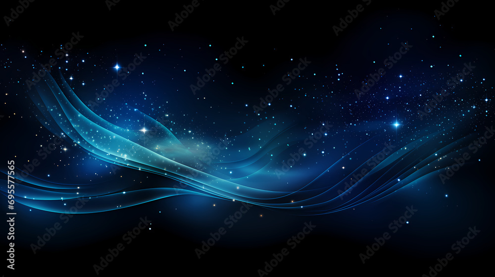 Abstract Blue and White Light Waves with Shining Stars Background Abstract Blue and White Light Waves with Shining Stars Background
