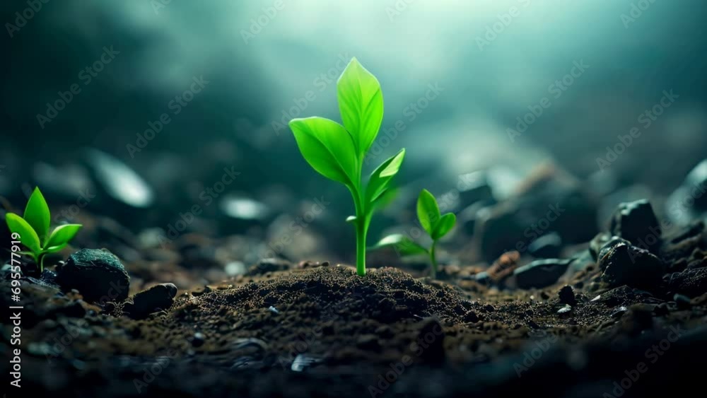 timelapse animation of small plant growing in the dirt
