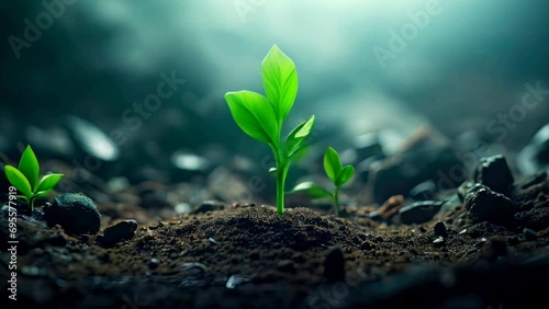 timelapse animation of small plant growing in the dirt
 photo