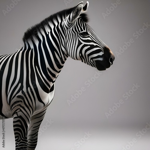 A portrait of a sophisticated zebra in a double-breasted suit  holding a cigar1