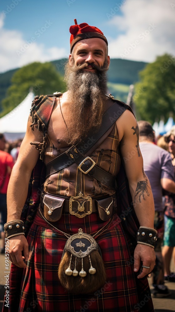 People on a scottish festival