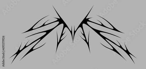 Cyber sigilism design. Neo tribal gothic style tattoo.