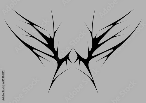 Cyber sigilism design. Neo tribal gothic style tattoo.