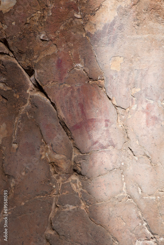 Cave paintings of Chiquita shelter. Villuercas geopark, Spain photo