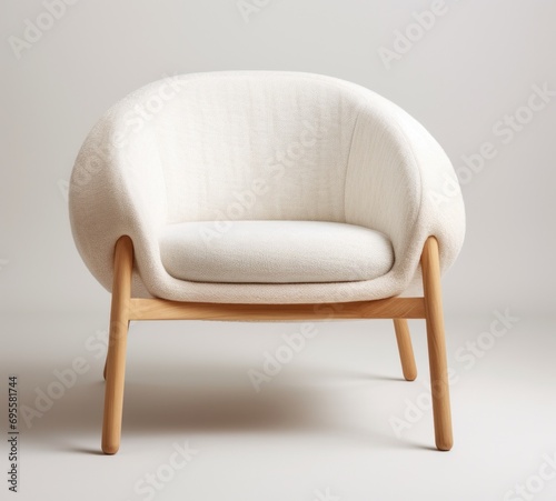 an image of an upholstered chair with white cushion