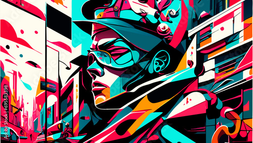 Street art-inspired graffiti wall. vektor icon illustation