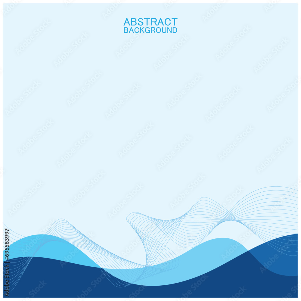 Abstract beach wave background design with blue vector combination, concept design for book cover, wallpaper, swimming pool, marine, lake