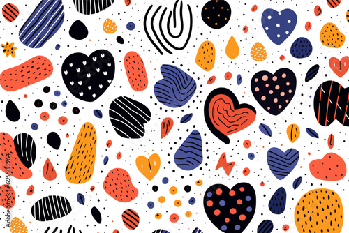Seamless patterns - abstract elements. Hand drawn. Vector illustration design.
