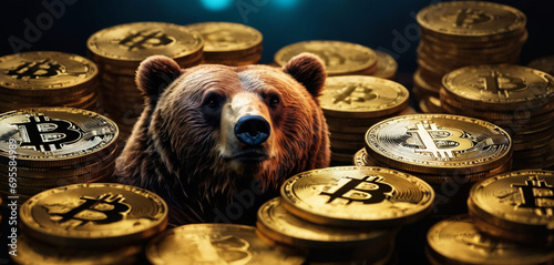 bear market and bear is engaged in cryptocurrency trading
