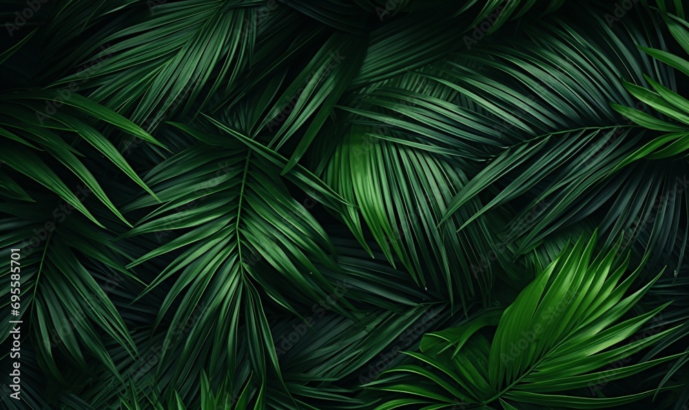 A lush green palm tree with large leaves Generative AI A lush green palm tree with large leaves Generative AI