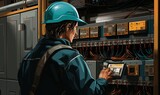 Electrician in a Control Room Generative AI