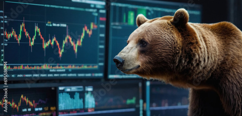 bear market and bear is engaged in cryptocurrency trading