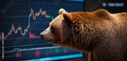 bear market and bear is engaged in cryptocurrency trading