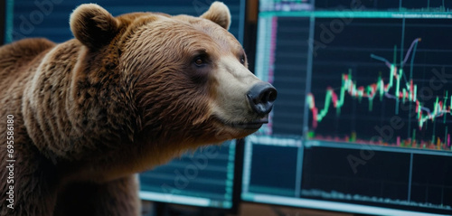 bear market and bear is engaged in cryptocurrency trading