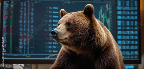 bear market and bear is engaged in cryptocurrency trading