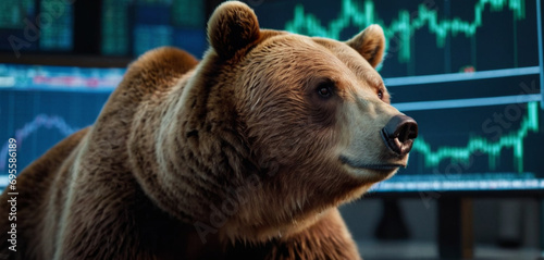 bear market and bear is engaged in cryptocurrency trading